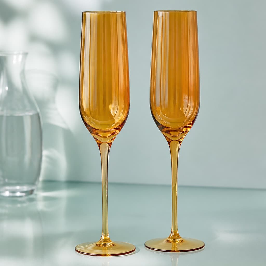Amber Afterglow Flute Pair