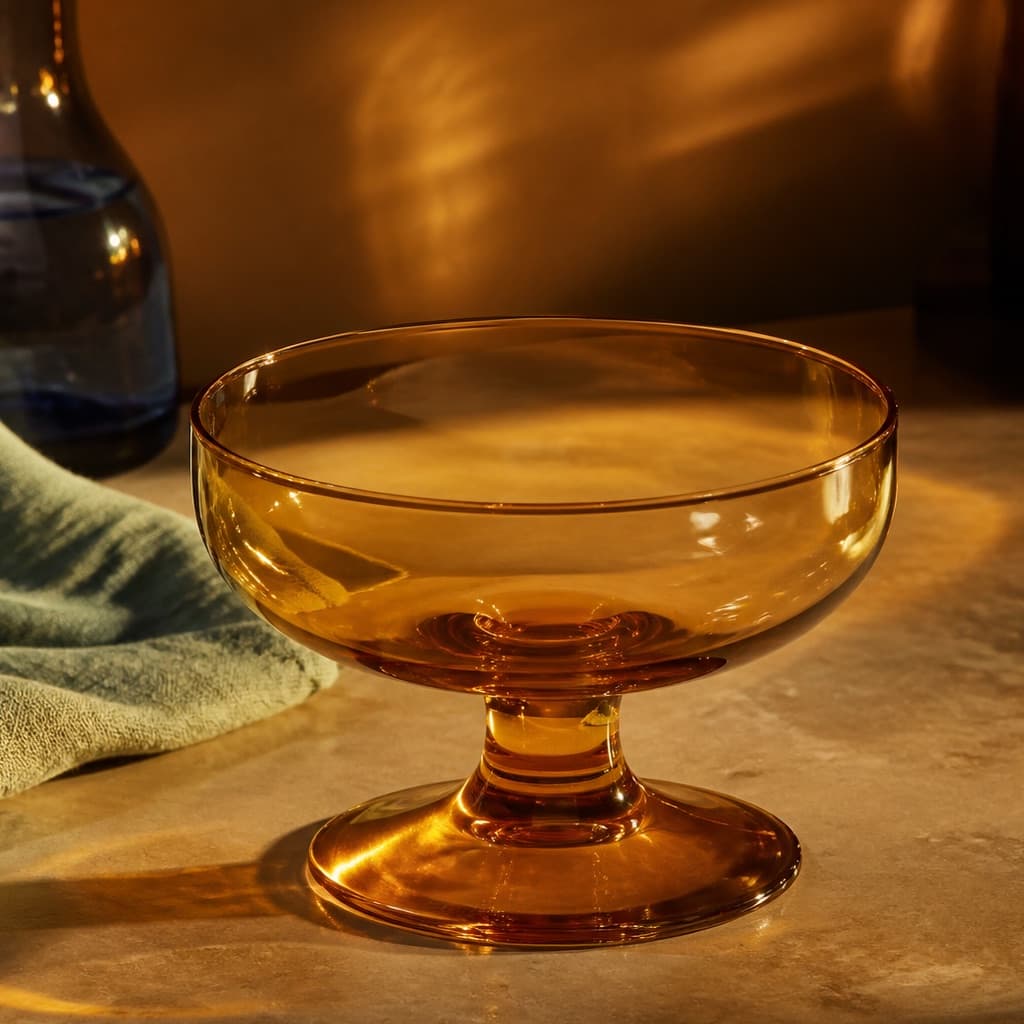 Amber Prism Dessert Coupe