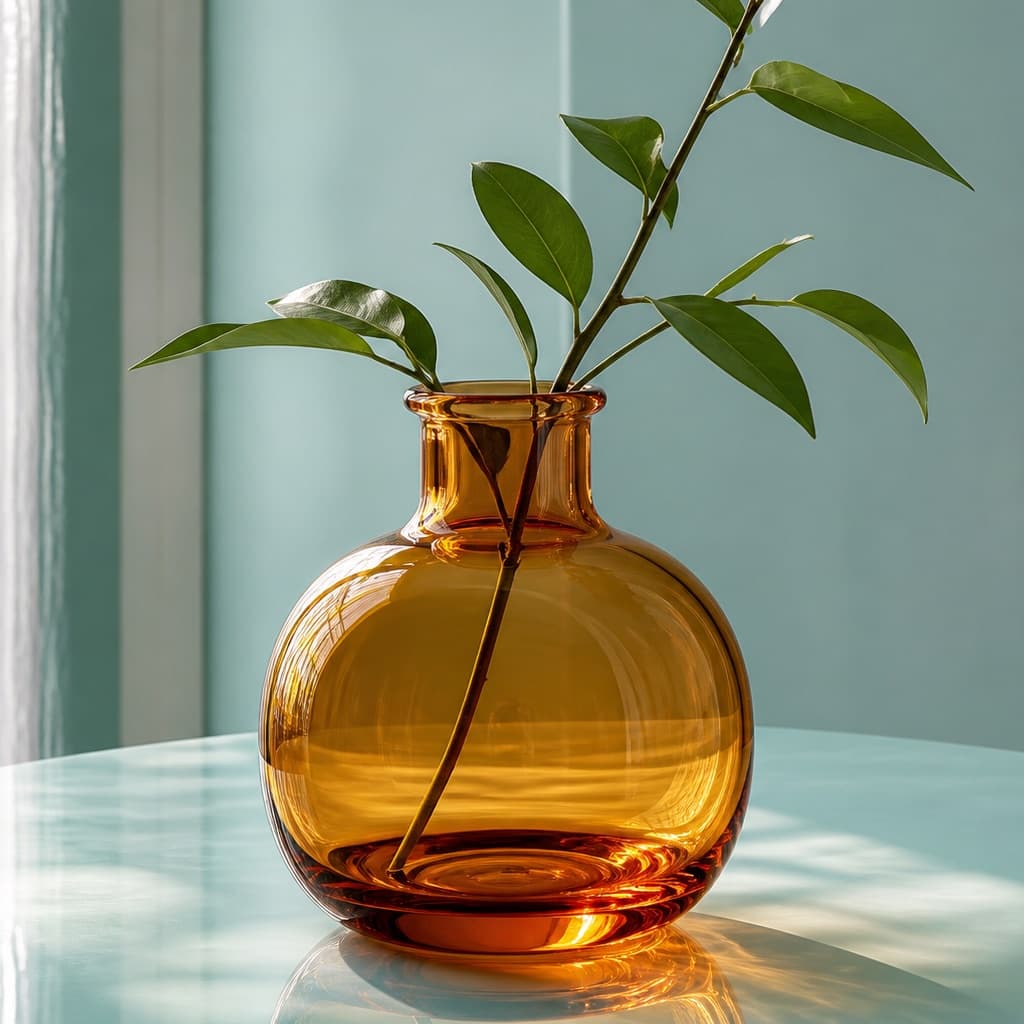 Amber Orbit Bud Vase
