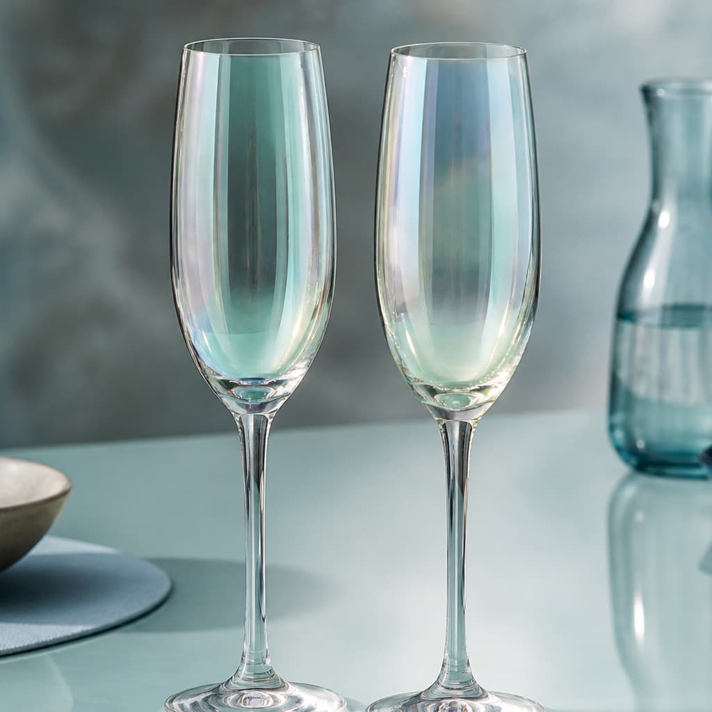 Clear Afterglow Flute Pair